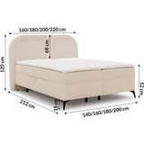 Ropez Bež boxspring krevet s prostorom za odlaganje 180x200 cm Ornes – | shoptok.hr