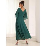 Fenzy Maxi Obleka Z "V" Izrezom, Temno Zelena | Shoptok.si