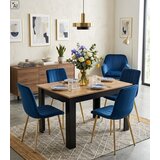 Lava stolica - tamnoplavi baršun / zlatne noge x 4 | shoptok.hr