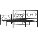 Metalni okvir kreveta uzglavlje i podnožje crni 140x200 cm | shoptok.hr