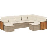 vidaXL 9-dijelni set vrtnih sofa s jastucima bež od poliratana | shoptok.hr
