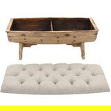 In Klupa za pohranu od masivnog drva i tkanine 103 x 51 x 44 cm | shoptok.hr