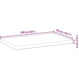  Ploča za radni stol s uljnim premazom 160x50x4 cm drvo bagrema | shoptok.hr