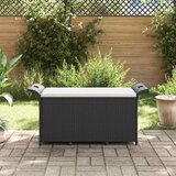  Vrtna klupa s jastukom crna 116 x 46 x 57 cm od poliratana | shoptok.hr
