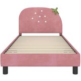  Krevet za djecu s uzglavljem Ružičasta 90 x 190 cm Baršun | shoptok.hr