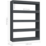 Ormarić za knjige / pregrada sivi 100x30x135 5 cm od borovine | shoptok.hr