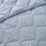 Catherine Lansfield Modro pregrinjalo 220x220 cm Crinkle Seersucker &amp;ndash; Slike
