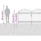 vidaXL Ograda vrata Ostalo Siva 300 x 150 cm Čelik | shoptok.hr