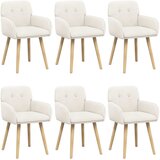 vidaXL Trpezarijske stolice 6 kom. Bouclé Krem 59 x 57 x 85 cm - Krem 6 | shoptok.hr