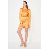 Trendyol orange high collar satin dress | ePonuda.com