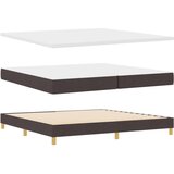  Krevet s boxspringom s madracem i klupom Tamnosmeđi 200x200 cm Tkanina | shoptok.hr