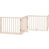  Vrata za pse s vratima sklopiva 4 panela 320 cm drvo topole | Shoptok.si