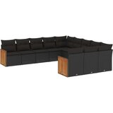 vidaXL 11-dijelni set vrtnih sofa od poliratana s jastucima crni | shoptok.hr
