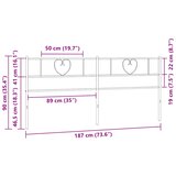  Metalno zamjensko uzglavlje crno 180 cm | shoptok.hr