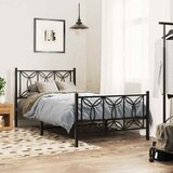  Metalni okvir kreveta uzglavlje i podnožje crni 100x200 cm | shoptok.hr