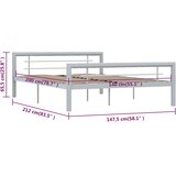  Okvir za krevet sivo-bijeli metalni 140 x 200 cm | Eponuda.com