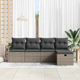  Sjedeća garnitura za vrt 5 kom. Siva poliratan 230 x 117 x 85 cm | Shoptok.si
