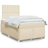  Krevet s oprugama i madracem krem 120 x 200 cm od tkanine | shoptok.hr