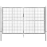 vidaXL Vrtna vrata pocinkano jeklo 306x200 cm srebrna | Shoptok.si