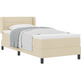  Postelja z vzmetnico z vzmetnico krema 200 x 100 cm Poliester, (5000128530) | Shoptok.si