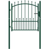 vidaXL Vrata za ogradu sa šiljcima čelična 100 x 100 cm zelena | shoptok.hr