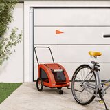 vidaXL Prikolica za bicikl za ljubimce narančasta od tkanine i željeza | shoptok.hr