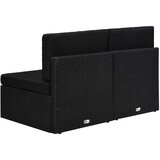  Modularni dvosjed od poliratana crni | shoptok.hr
