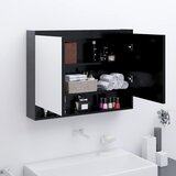 Maison Chic Kopalniška omarica - Kopalniški kabinet z ogledalom 80x15x60 cm MDF antracitna, (21794859) | Shoptok.si