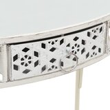  Bočni stolić u francuskom stilu metalni 82 x 39 x 76 cm bijeli | shoptok.hr