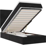 Maison Chic Otomanski Posteljni okvir - Enojna postelja - Postelja za odrasle z vzmetnicami črn 90x200cm žamet-J2004, (21766880) | Shoptok.si