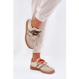 Boto Women's Sneakers With Double Lacing Leopard Beige Ollabes | Shoptok.si