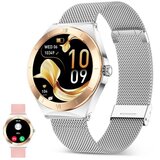 Ksix smartwatch Lya, 1,19” AMOLED, 5 dana aut., met. i sili. narukvica, srebrni | shoptok.hr