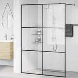 Pregrada za tuširanje s prozirnim staklom ESG 140 x 195 cm crna | shoptok.hr
