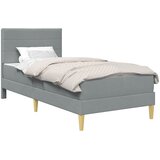  Okvir kreveta s madracem Svijetlo siva 90 x 190 cm tkanina | shoptok.hr