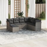 Maison Chic Seti vrtnega pohištva - Vrtna garnitura - Vrtni pohištvo set 7-delna z blazinami siv poli ratan, (21803643) | Shoptok.si