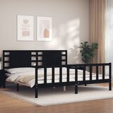 vidaXL Okvir za krevet s uzglavljem crni 200 x 200 cm od masivnog drva Cijene