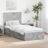  Krevetna konstrukcija s ladicama Betonski sivi 100 x 200 cm | shoptok.hr