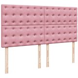  Okvir kreveta s madracima ružičasti 160x200cm baršunasti | shoptok.hr