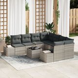 vidaXL set od 9 dijelova vrtnih kauča s jastučićima svjetlosiva poly rattan Cijene