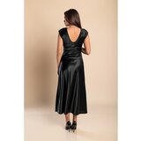 Fenzy Midi Obleka Iz Imitacije Satena, Črna | Shoptok.si