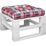  Jastuk za palete crveni karirani 50 x 50 x 12 cm od tkanine | shoptok.hr