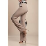 Fenzy Elegantne Dolge Hlače Z Ravnimi Hlačnicami, Kamelja | Shoptok.si