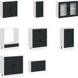  8-dijelni set kuhinjskih ormarića Kalmar konstruiranog drva Crna | shoptok.hr