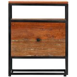  Noćni ormarić 40x30x50 cm od masivnog obnovljenog drva i čelika | shoptok.hr