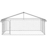 vidaXL Zunanji pasji boks s streho 300x300x150 cm - - Srebrna - 27.85 - 300 x 300 x 150 cm - 2025- | Shoptok.si