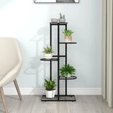 vidaXL Stalak za cvijeće s 5 razina 43 x 22 x 98 cm crni metalni Cijene