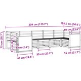  Set vanjskih sofa 6 kom. Prirodna Čvrsto drvo akacije Smeđa | shoptok.hr