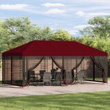 Paviljon s bočnim stranama 6 x 3 m Tamno crvena | shoptok.hr