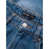 Ombre Men's short denim shorts with rips and holes - blue | ePonuda.com