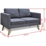 vidaXL Kavč dvosed iz blaga temno sive barve | Shoptok.si